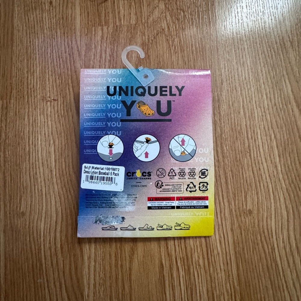 {CROCS} Uniquely You Jibbitz Charms 5 Pack Baseball Sports - Picture 2 of 2